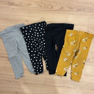 Four (4) 2T Quince Organic Cotton Leggings